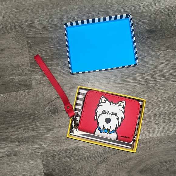 Marc Tetro Red Dog Print Women's Wallet - Picture 6 of 6